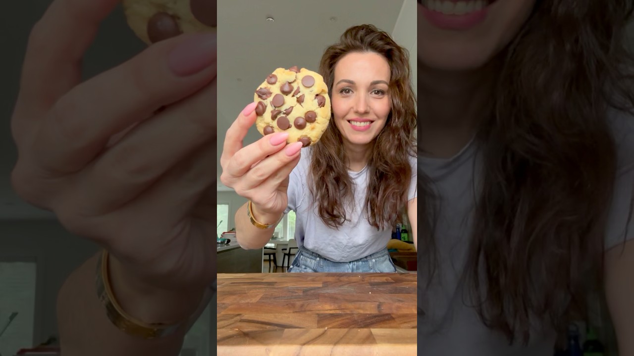 I can’t stop making these 6 Ingredient Almond Flour Chocolate Chip Cookies #shorts
