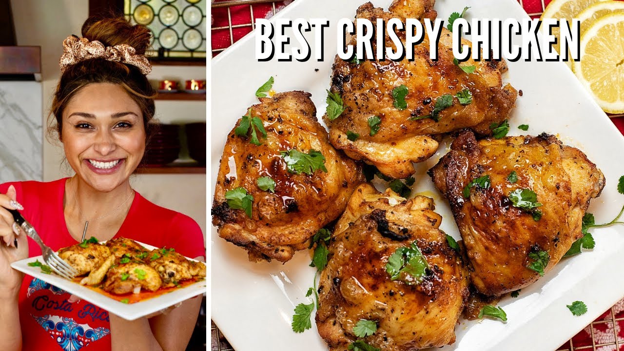 BEST CRISPY CHICKEN! How to Make Keto Juicy Crispy Baked Chicken Thighs or Breasts | ONLY 1 CARB!
