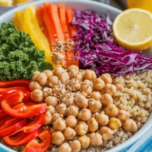 quinoa chickpea rainbow bowl