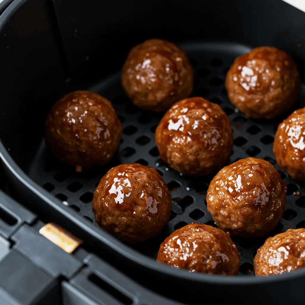 Air Fryer Cooking Instructions for Amylu Teriyaki Chicken Meatballs