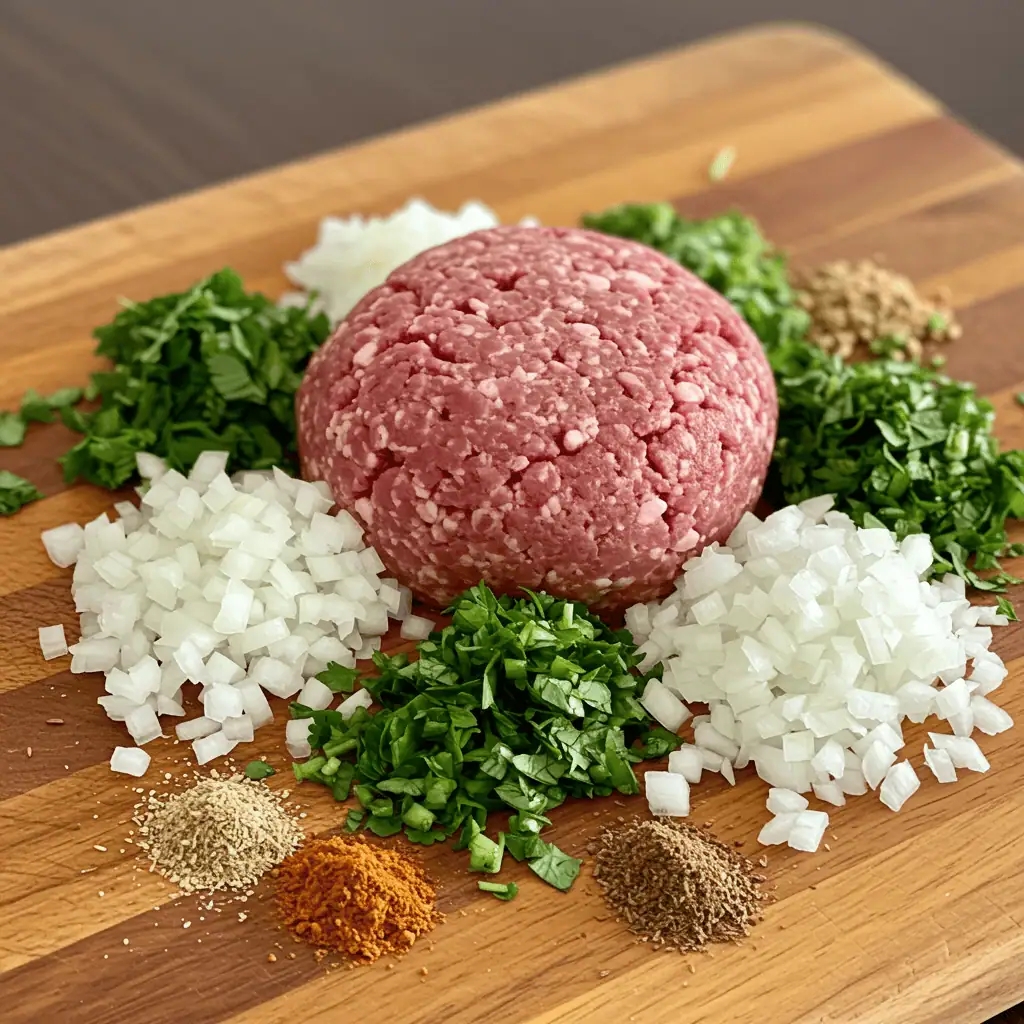 Ingredients for air fryer kofta kebabs