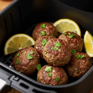 How to cook kofta kebabs in air fryer with parsley garnish