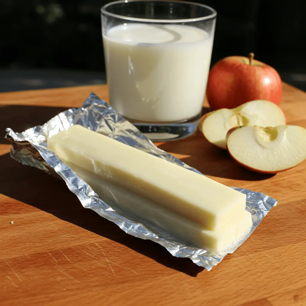 how much protein in mozzarella cheese stick on wooden table