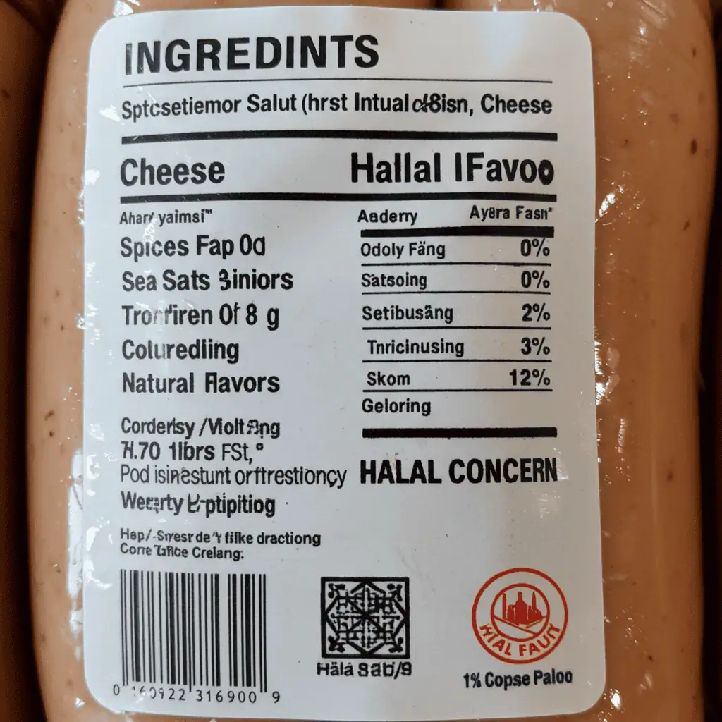 Chicken sausage ingredients label highlighting natural flavors