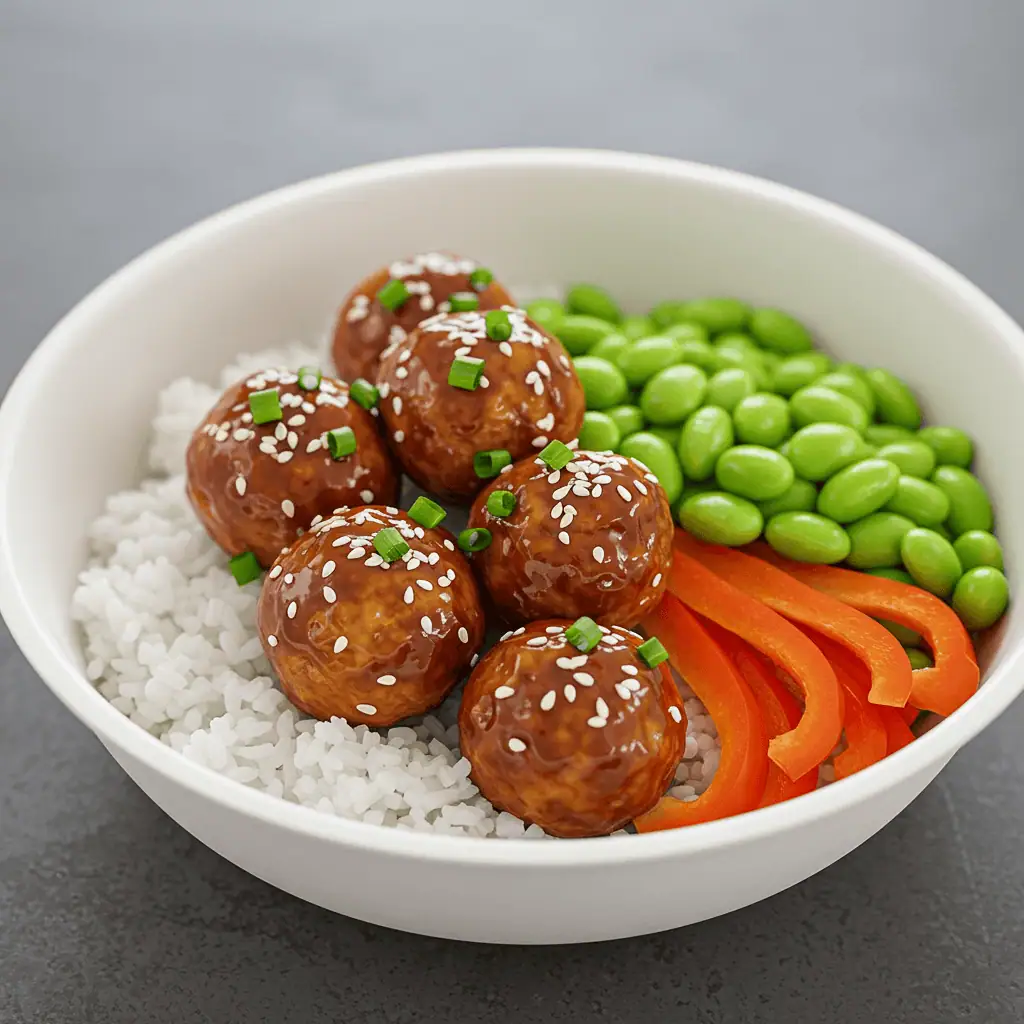 Teriyaki Pineapple Chicken Meatball Bowl Recipe
