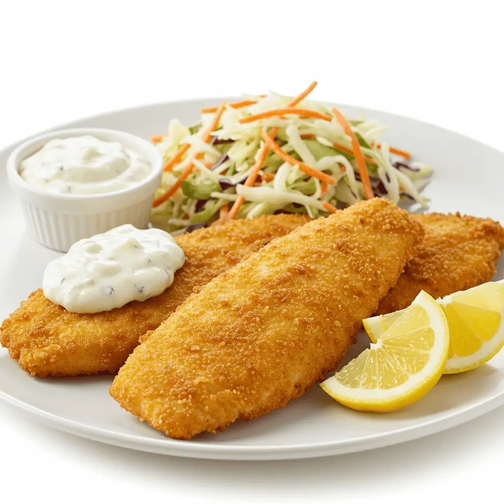 served air fryer frozen fish fillets with sides