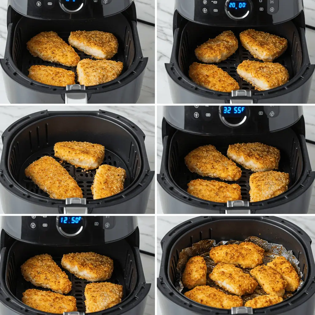 step-by-step air frying frozen fish