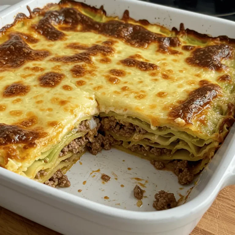 cabbage lasagna keto recipe baked with cheese