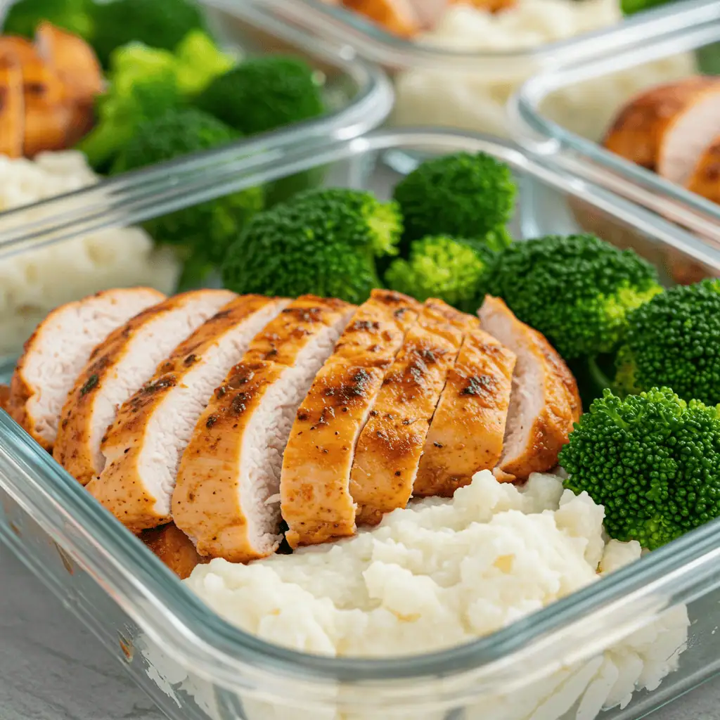 keto chicken fillet meal prep containers