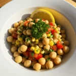 Chickpea salad summer fresh with herbs