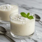 Coconut milk keto dessert in glass cup