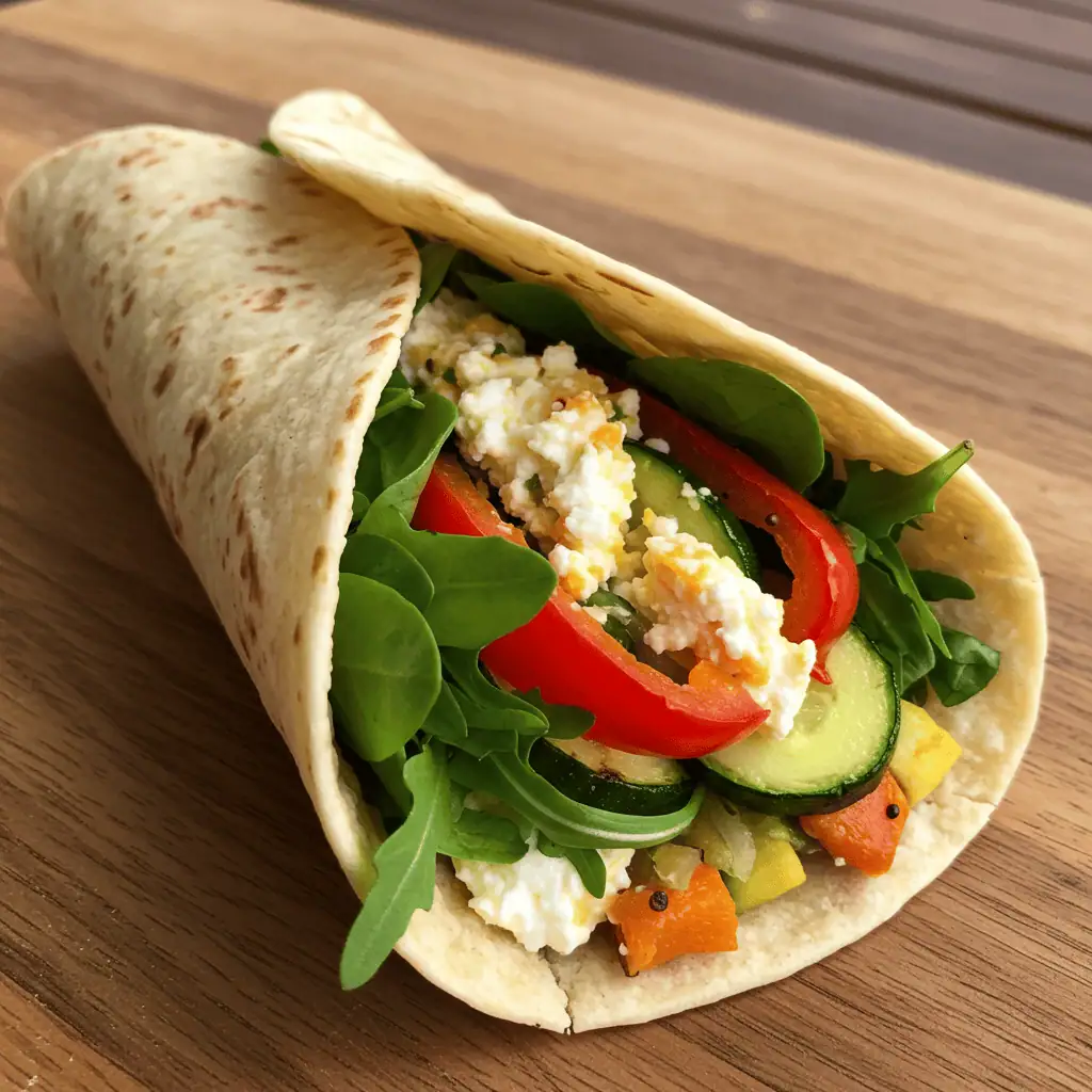 cottage cheese wrap no egg with grilled vegetables