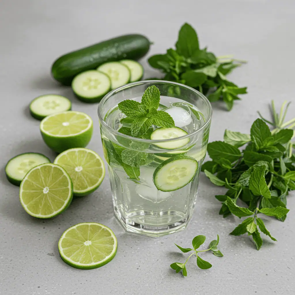 cucumber mint fat flush drink