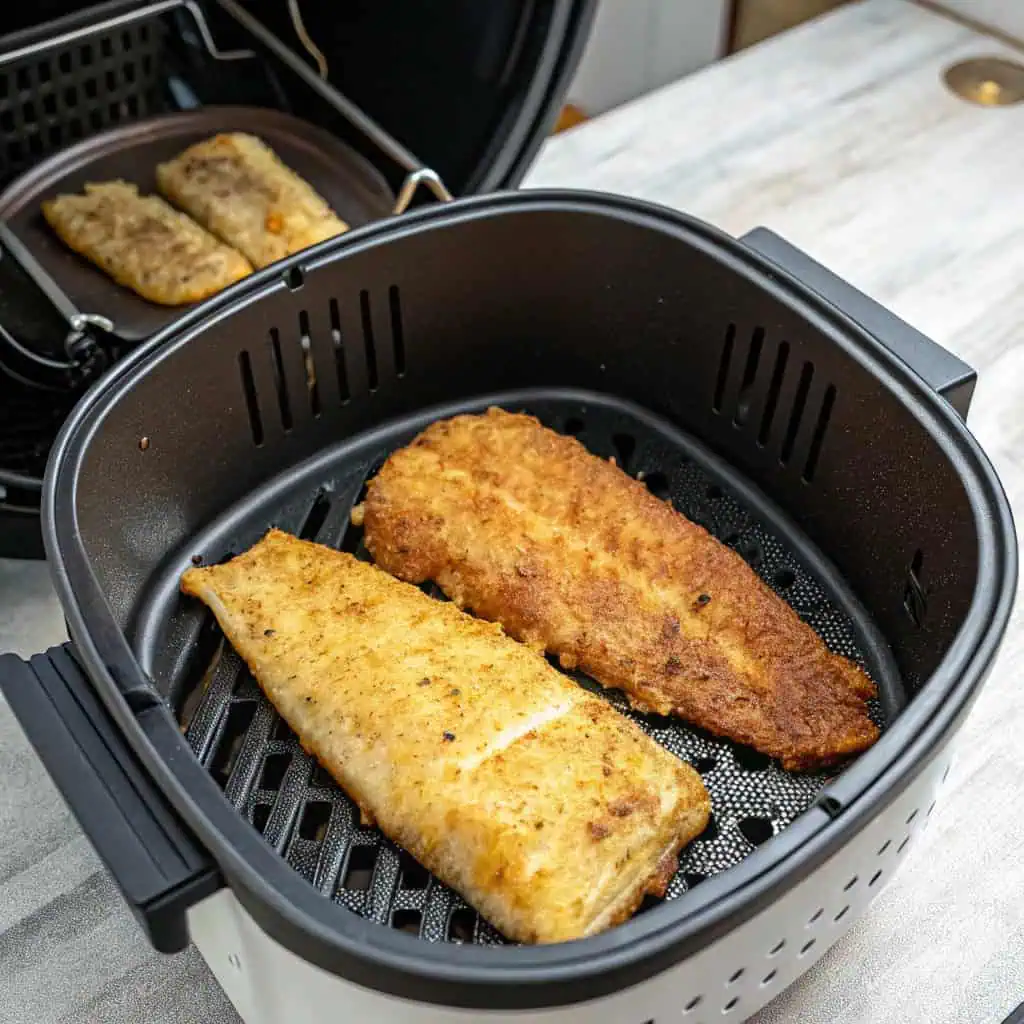flipping fish fillets in air fryer for even cooking