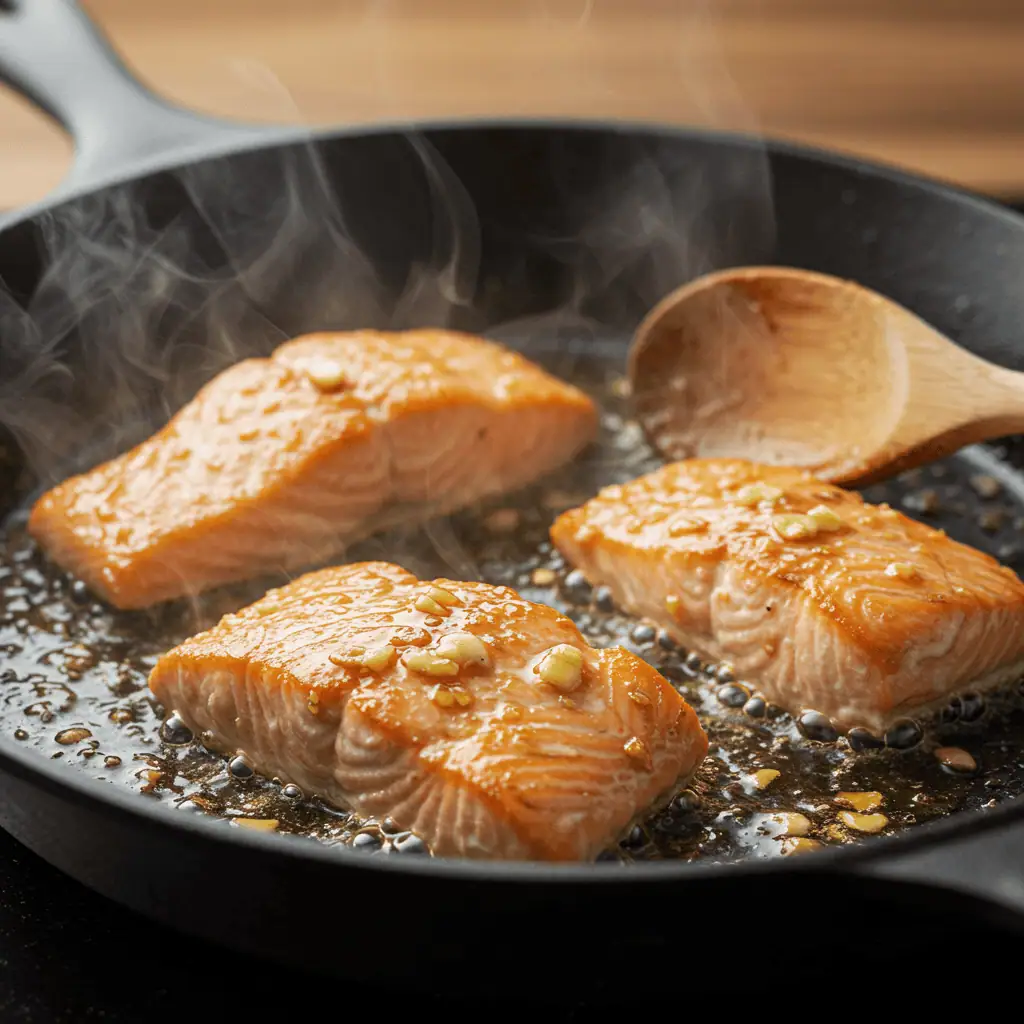 cooking honey butter garlic salmon step by step