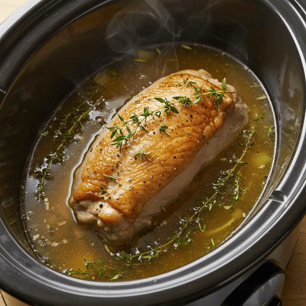 turkey tenderloin cooking in crock pot