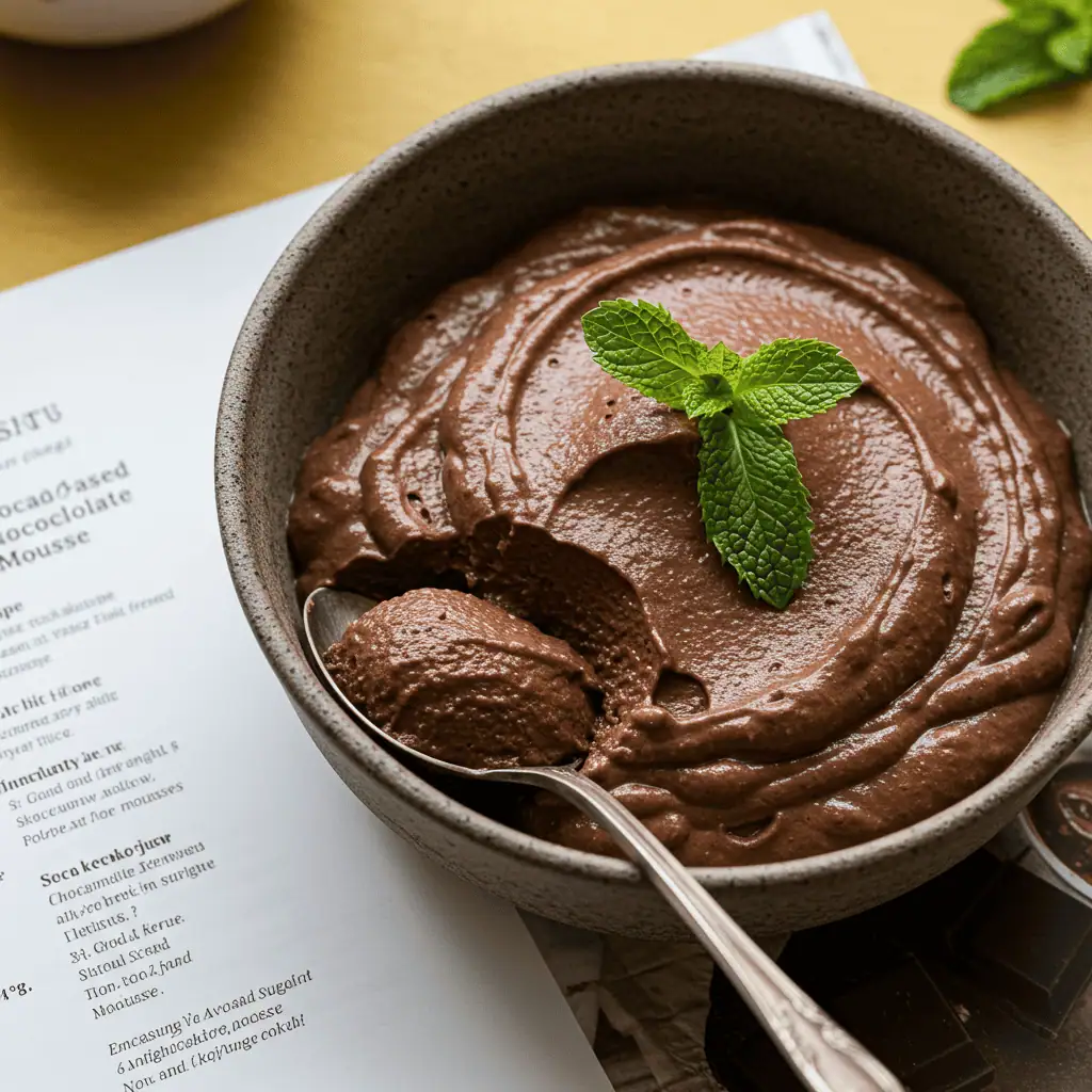 avocado sugar free chocolate mousse keto recipe