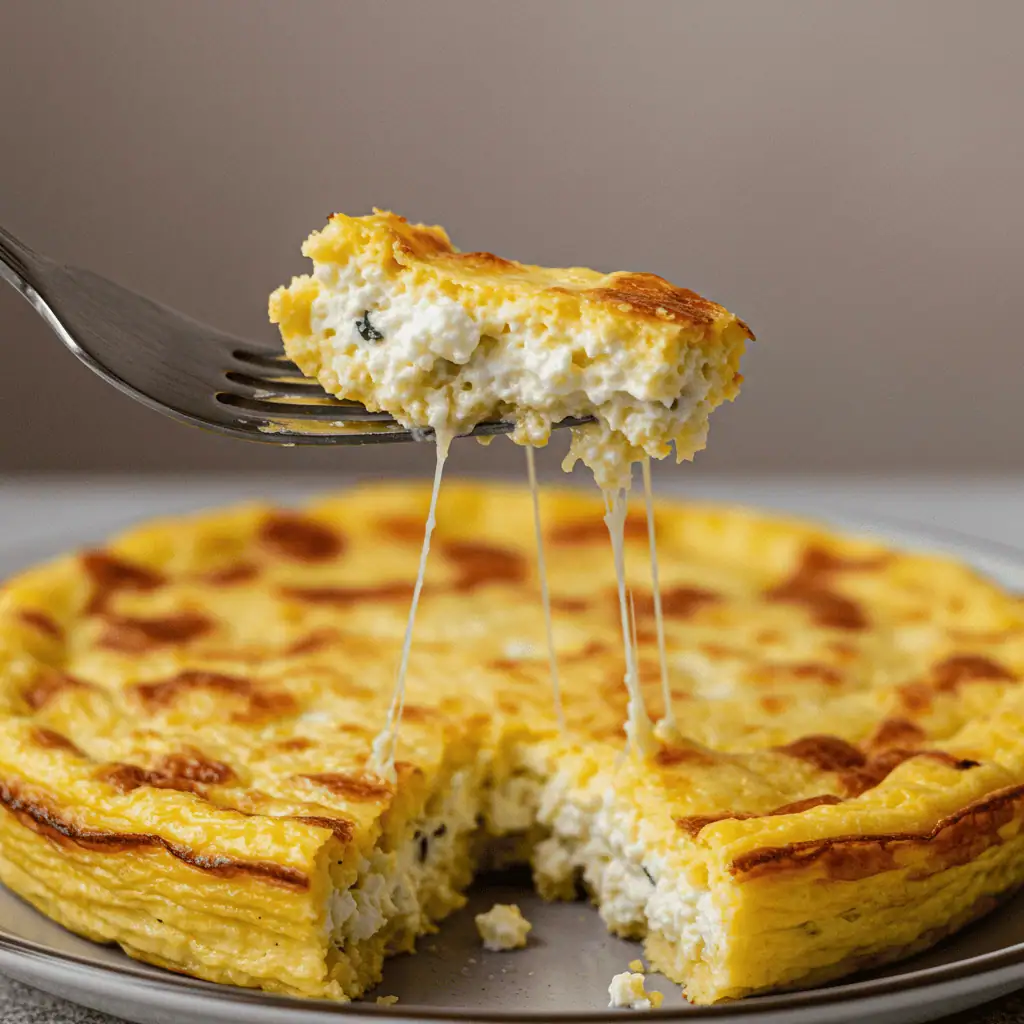 cheesy bite of keto egg cottage cheese bake