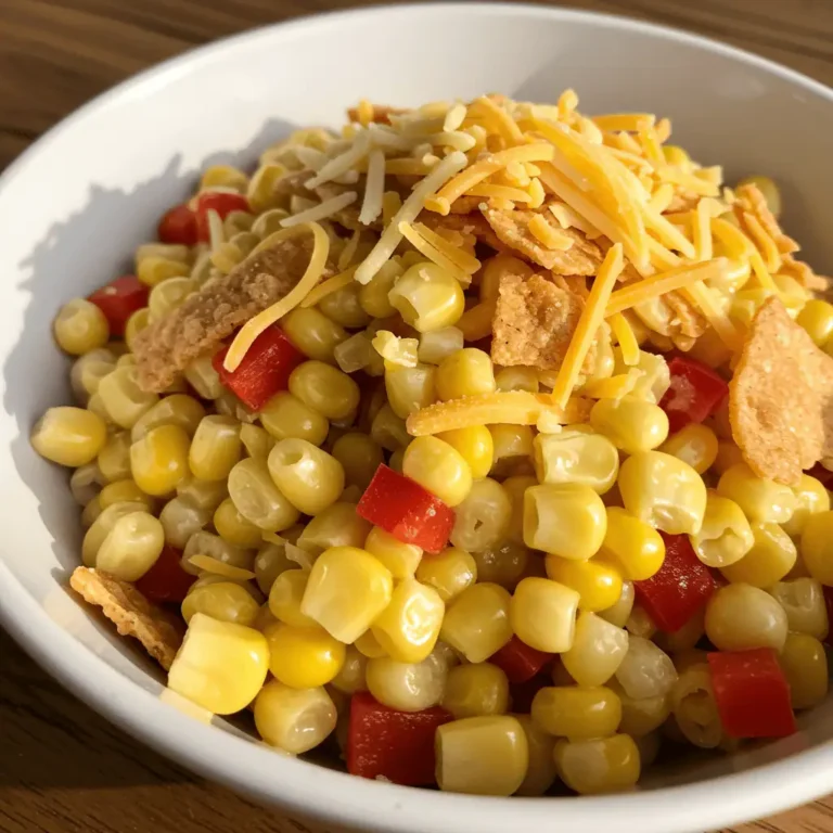 frito corn salad in white bowl close up