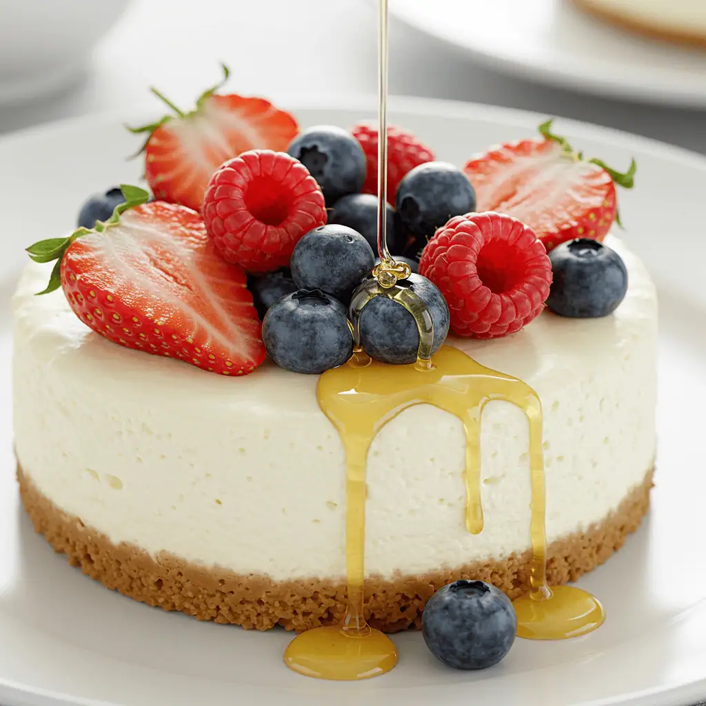 Healthy Greek yogurt cheesecake for Shavuot