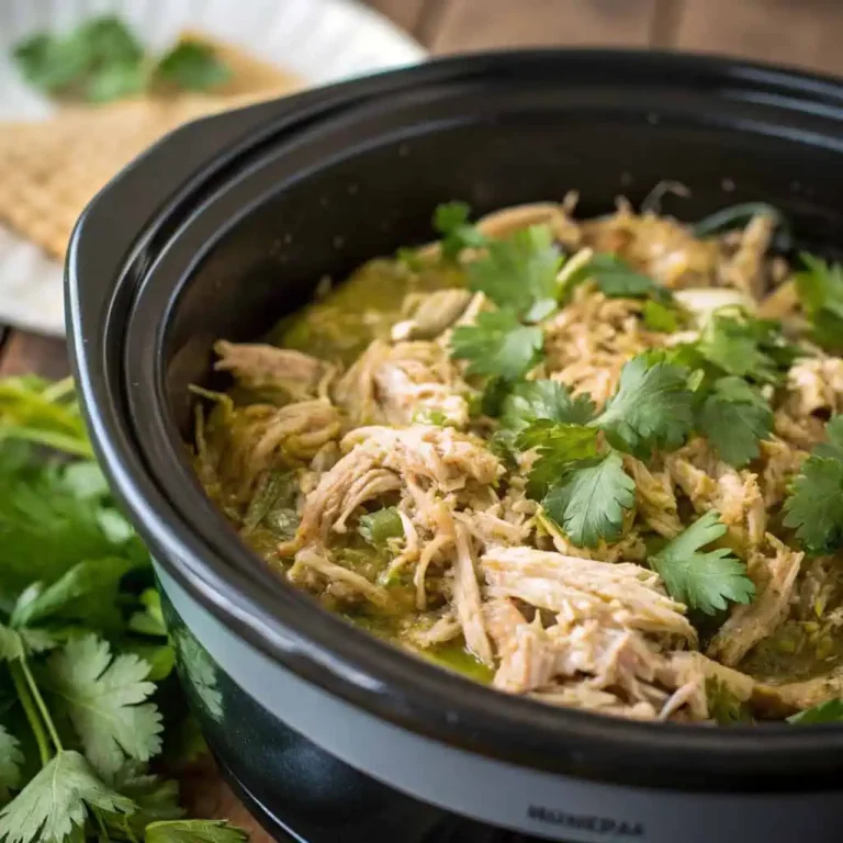 keto salsa verde chicken crock pot in slow cooker