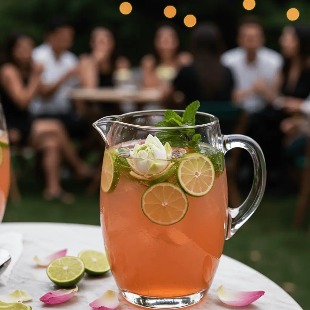 Lotus mocktail with mint and citrus