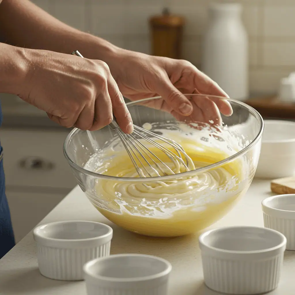 preparing dairy free egg custard recipe