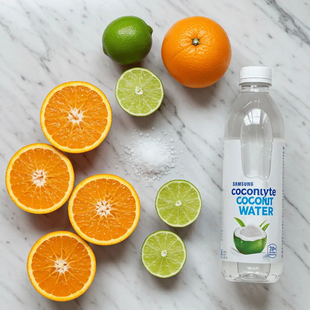 ingredients for orange juice electrolyte drink