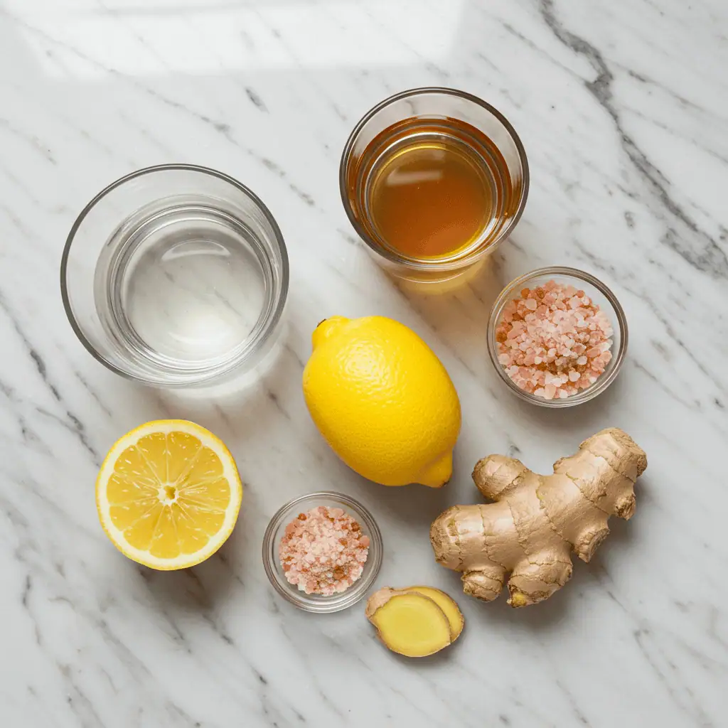 pink salt fat burning recipe ingredients flatlay