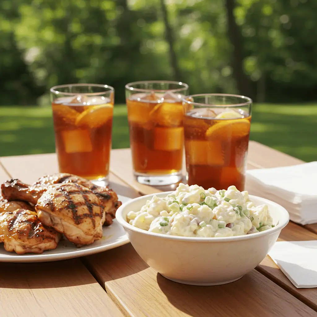hellmann’s potato salad served at outdoor picnic