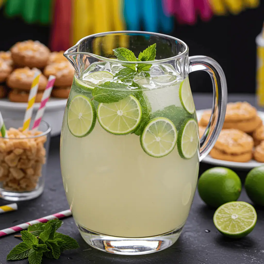 White lotus mojito mocktail with lime and mint