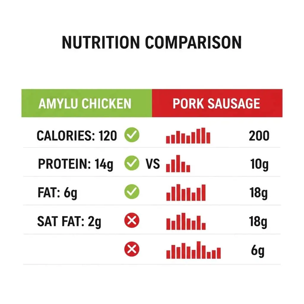 Close-up of halal certification badge with green crescent moon and star symbol on Amylu chicken product packaging