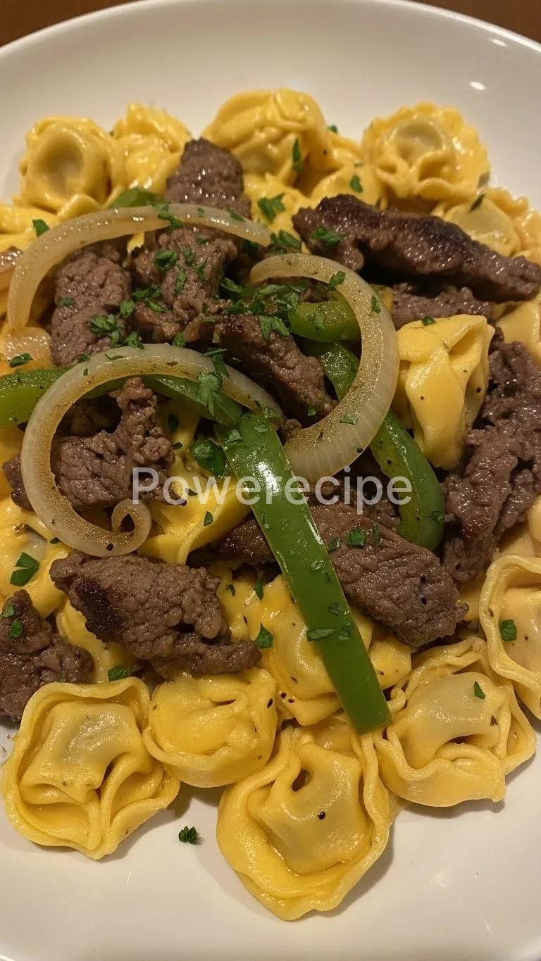 philly cheesesteak tortellini pasta