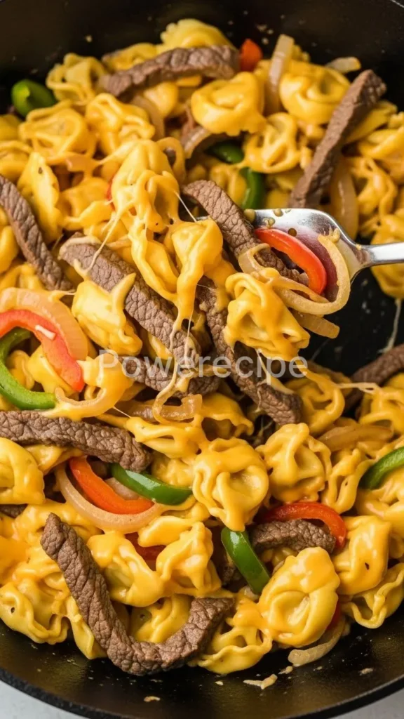 philly cheesesteak tortellini pasta