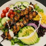 bbq chicken skewer salad