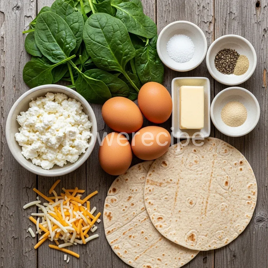 egg spinach cottage cheese tortilla