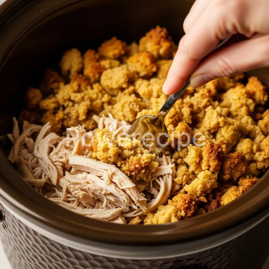 4 ingredient slow cooker chicken and stuffing