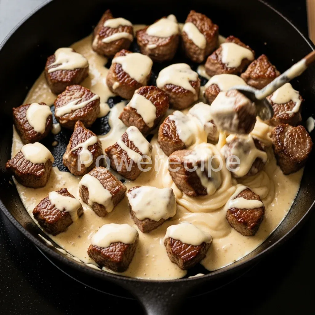 garlic butter steak bites parmesan cream sauce