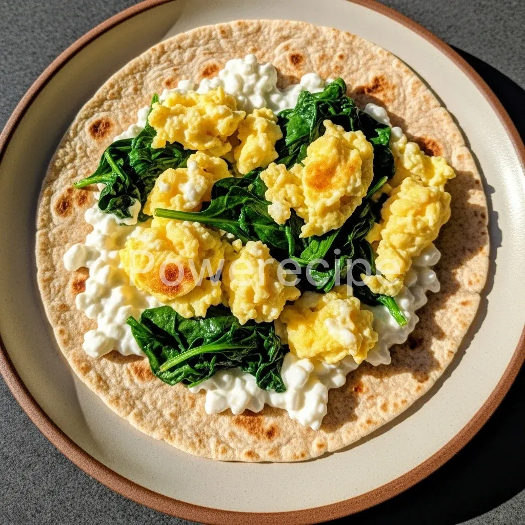 egg spinach cottage cheese tortilla