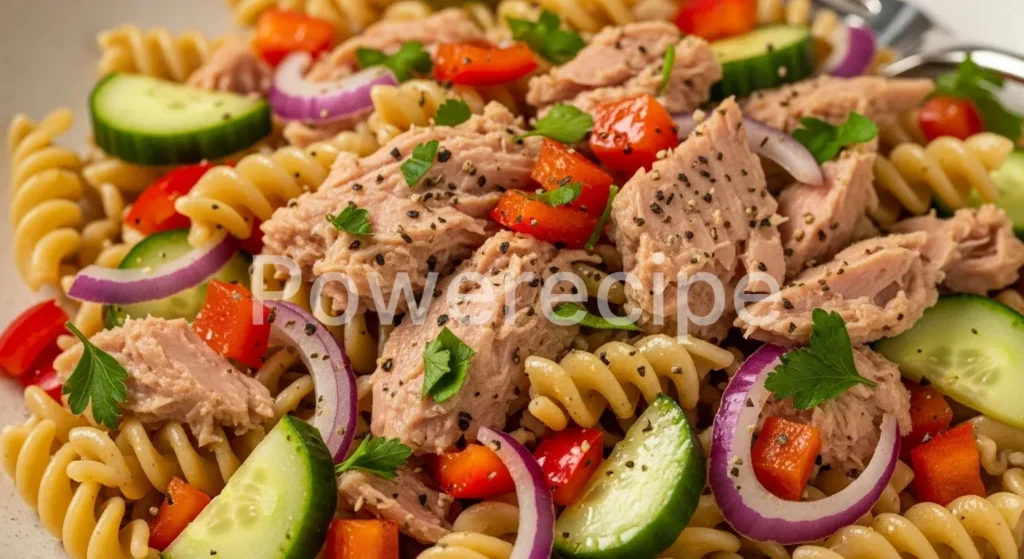 healthy pasta salad with tuna