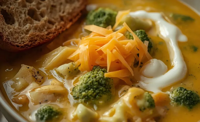 high protein broccoli cheese soup
