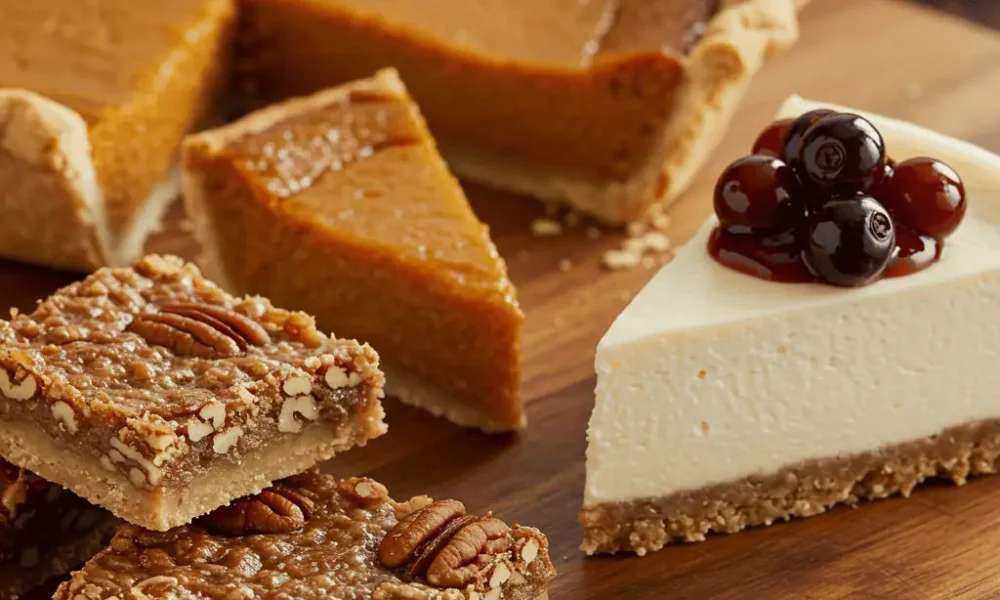 best keto thanksgiving dessert recipes display on rustic table