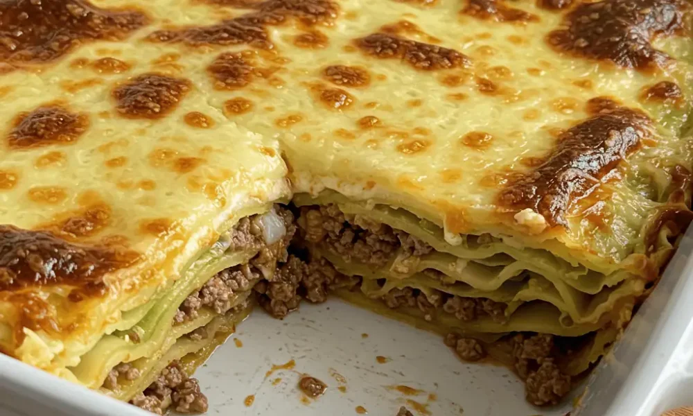 cabbage lasagna keto recipe baked with cheese