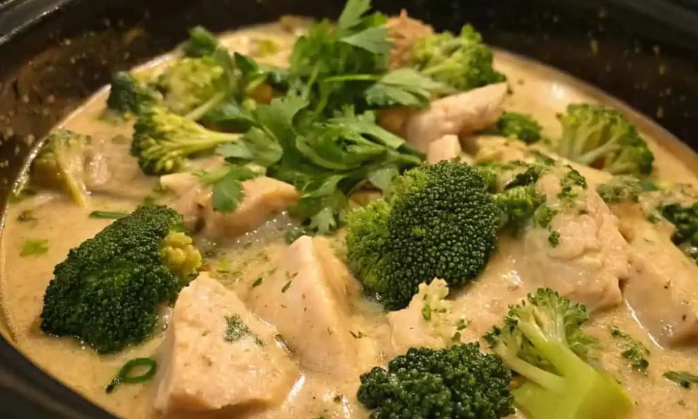 crockpot chicken and broccoli keto creamy recipe