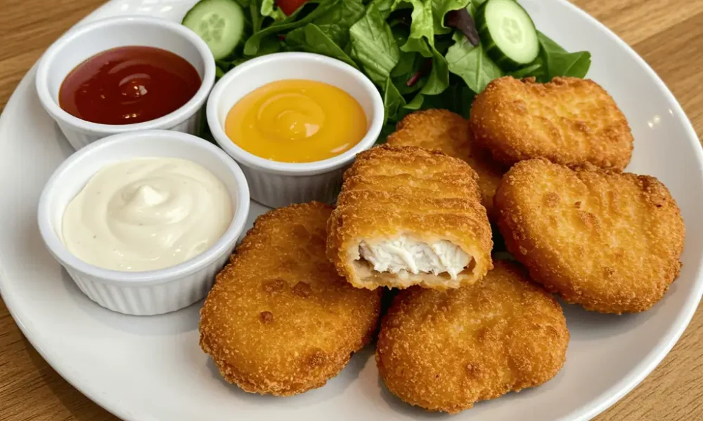 Crispy Jetro halal chicken nuggets with dipping sauces