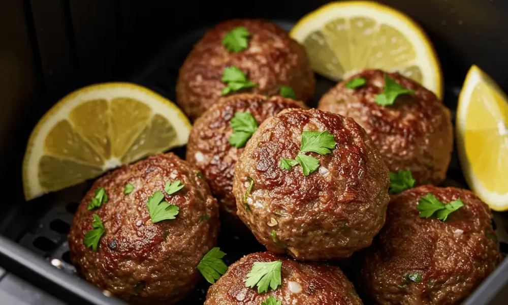 How to cook kofta kebabs in air fryer with parsley garnish